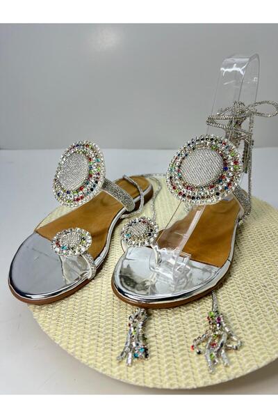 Fasko Kadın Taşlı Bilekten Bağlama Terlik