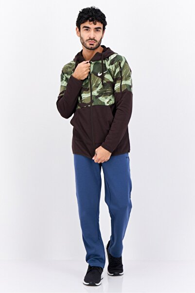 Nike Men Sportswear Fit Long Sleeves Outdoor Sweatshirt, Dark Brown Combo