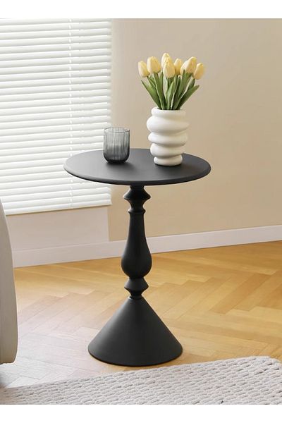 sharpdo Ins Style Sofa Side Table Coffee Table, Mini Small Round Table Removable 28*40*58CM