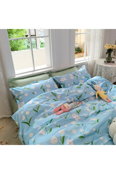 sharpdo 4-Piece Bedding Set, Including 1 Quilt Cover, 1 Sheet, 2 Pillowcases