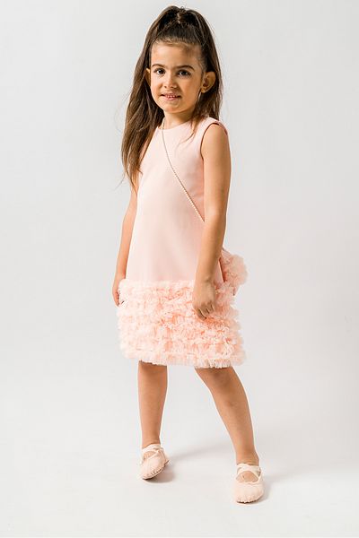 Baby Animals Baby Girl Birthday Party Wedding Dress Short Sleeve Bag Ruffled Tulle Tutu Lining
