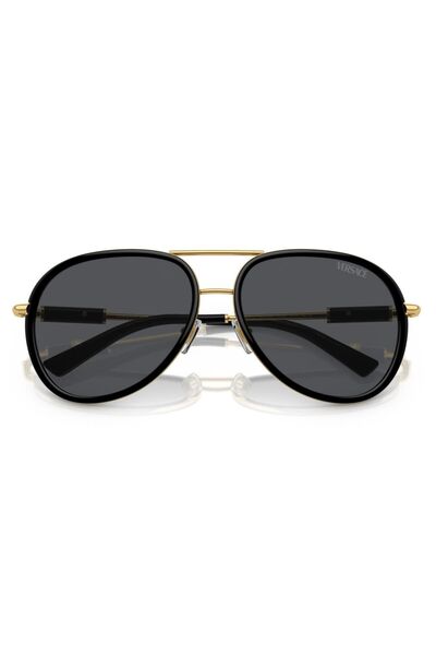 Versace Unisex Gold-Smoked Organic Sunglasses - Cam Bone Closed, Drop Frame, Uv 60-16