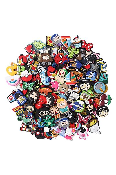 COOYA 50 pcs PVC Random Different Shape Shoe Charms, Various Styles Cute Pattern,for Shoe Decoration