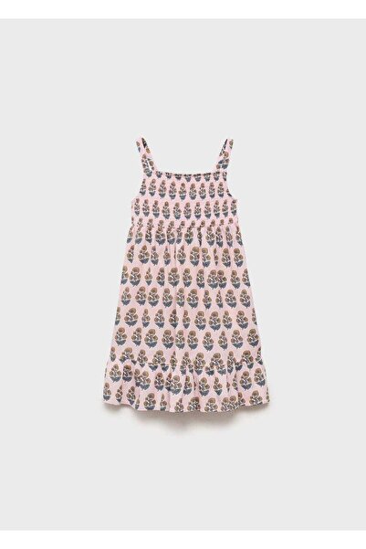 MANGO Baby Çiçek desenli pamuklu gecelik