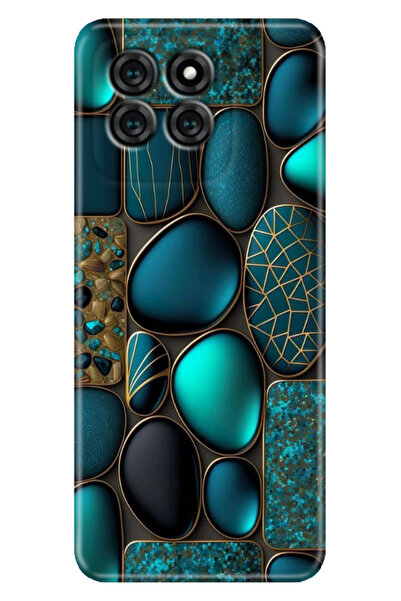 Reeder S71 Uyumlu Kılıf Resimli Arka Kapak Silikon Kapak Marble