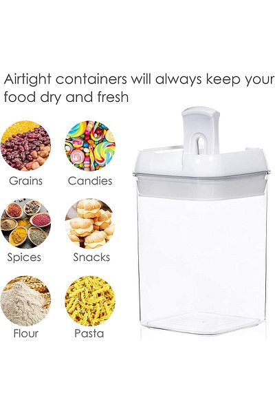 COOYA Pack Airtight Food Storage Containers Set,BPA Free,Plastic Storage Box,for Cereal,Dry Food Flour