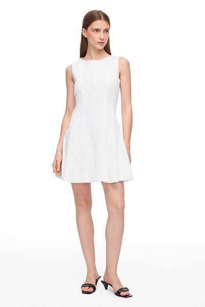 Perspective White Dillas Slim Fit Mini Length Dress