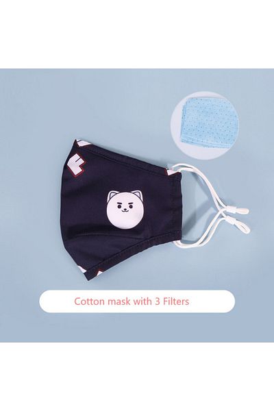 Nohoo Kids Re - usable Face Mask - Panda - Blue