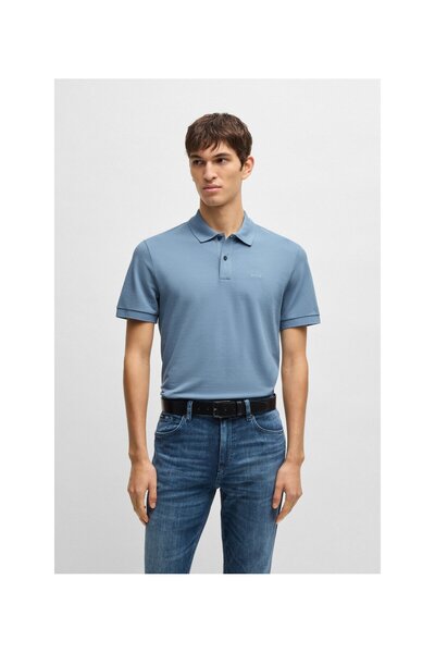 BOSS Pamuklu normal kesim Pallas polo yaka tişört