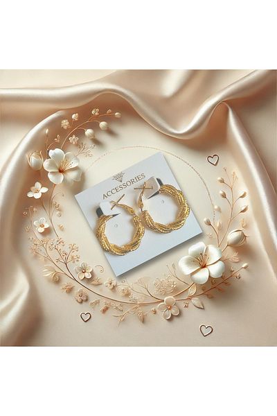 MUUN STORE Gold Color Twist Earrings – Complete Your Elegance with Its Elegant and Modern Design