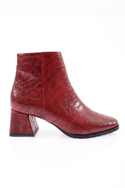 DGN Blunt-07k Women's 22k Blunt Toe Side Buckle Heeled Ankle Boots