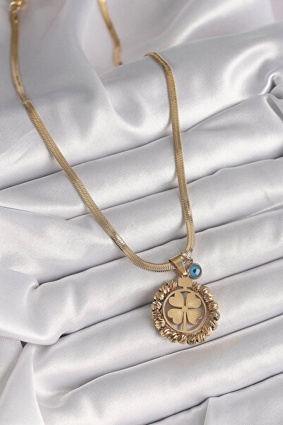 BSRE قلادة نسائية إيطالية ذهبية اللون من نوع دوريكا يونكالي (فولاذ 316L)