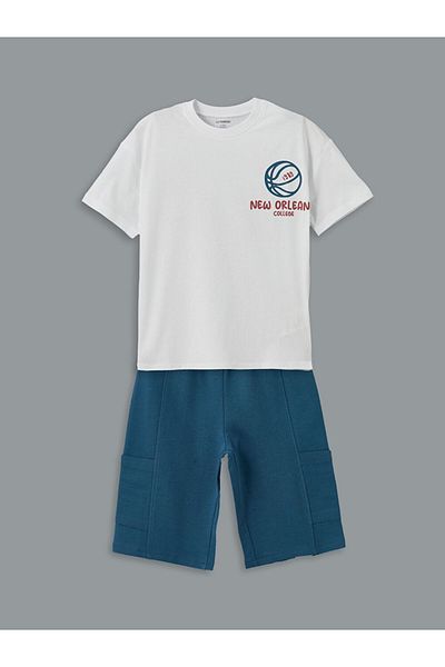 LC Waikiki Lcw Crew Neck Baby Boy T-Shirt and Shorts Pack of 2