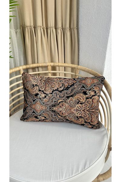 Decamor home Living Room Throw Pillow Cover - Tapestry Fabric, 1St. Quality, Black Copper Beige