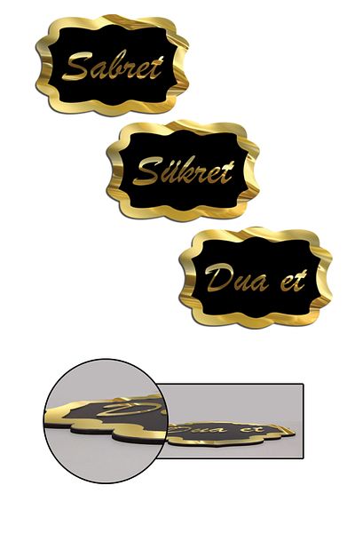 NT Handmade Black Wood Gold Plexi Be Patient Be Thankful Pray Wall Decor for Hall Living Bed Room 30X20 Painting