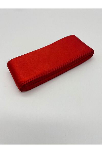 Ak Tuhafiye Red 6 cm Satin Ribbon 10 Meters, Wide Bundle-Ornament Decor
