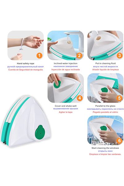 COOYA Magnetic Glass Cleaning Brush,Wash Window Wiper Magnetic Brush,Double Side Glass Cleaner Tool