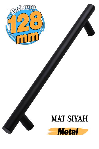 Badem10 Mobilier tijă Sertar de bucătărie Mâner dulap dulap -mata negru metal (128 MM-12,8 CM) Mânere