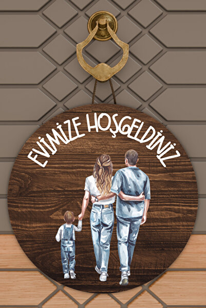 Dormot Home Modern Kapı Süsü Ahşap Zemin Tek Erkek Çoçuk Aile Dış Mekan Kapı ...