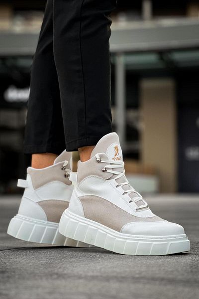 MOONFER White High Sole Boots