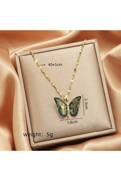 Choice XL1401 1 قطعة سلسلة الفراشة الذهبية المصنوعة من النحاس المرصع بالزركون...