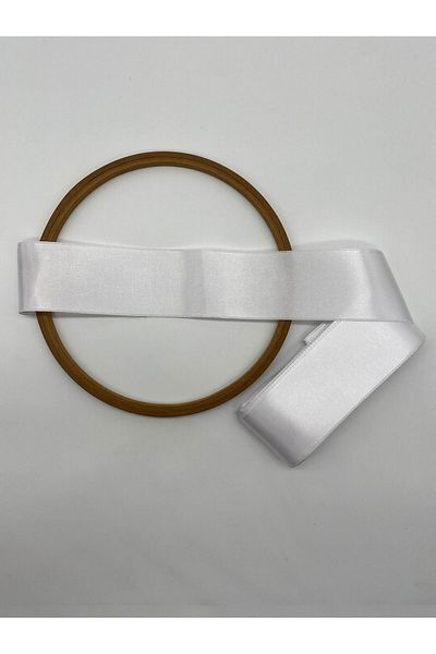 Ak Tuhafiye White Satin Ribbon 6 cm 10 Meters Jewelry Ribbon, Wide Satin, Bundle-Ornament-Decor Ribbon No:1