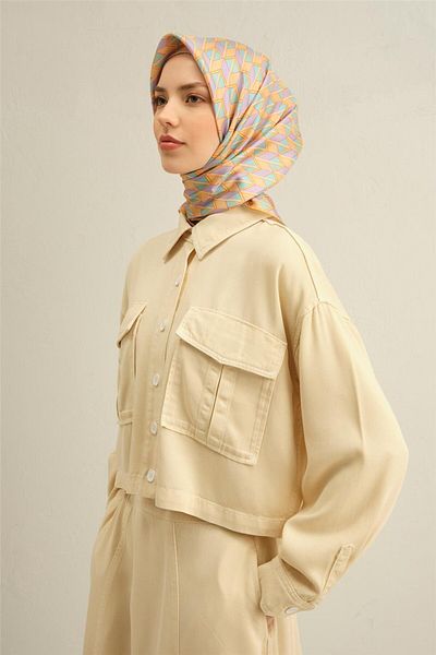 Armine Eșarfă din twill de mătase pură cu model 9309- 51