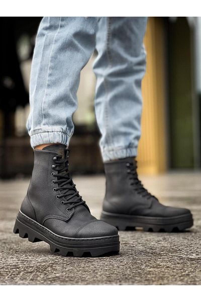 MOONFER Black High Sole Shoes