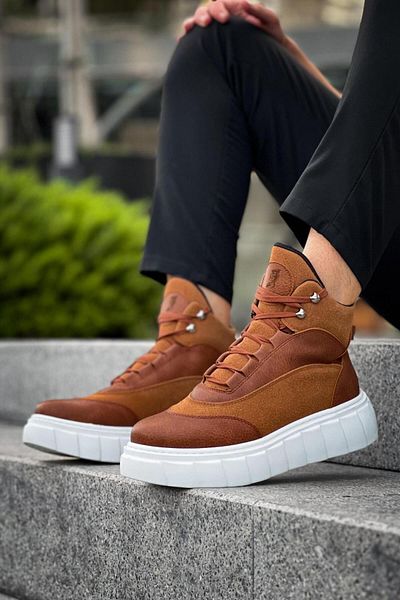 MOONFER Tan High Heel Boots