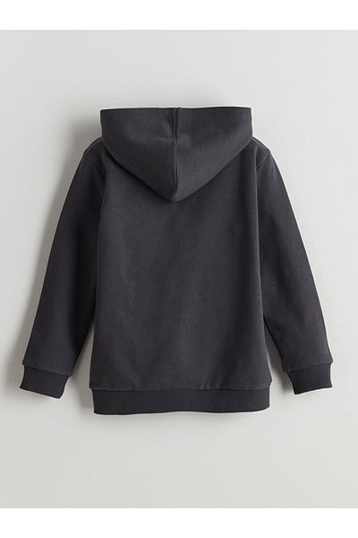 LC Waikiki Lcw Kids Anthracite Hooded Boy's Zippered Sweatshirt
