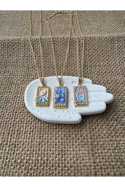 M Miel 3'lü Set Gold Kolye