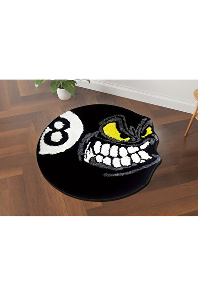 Rugs Modern Halı سجادة Alya Collection باللون الأسود المضطرب بثمانية كرات بلي...