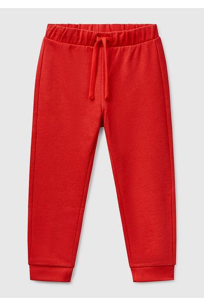 United Colors of Benetton Boy's Red Back Pocket Logo Sweatpants