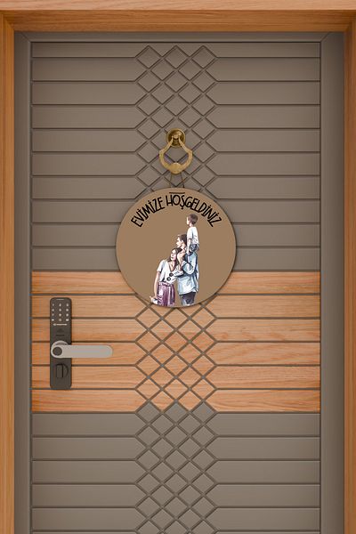 Dormot Home Modern Door Ornament Brown Back Top Children Family Outdoor Door Ornament