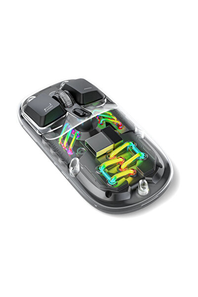 porodo ماوس Transprent 2.4G وبلوتوث ثنائي الوضع - أسود