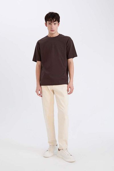 DeFacto New Season 100% Cotton Boxy Fit Crew Neck Basic Plain Short Sleeve T-Shirt
