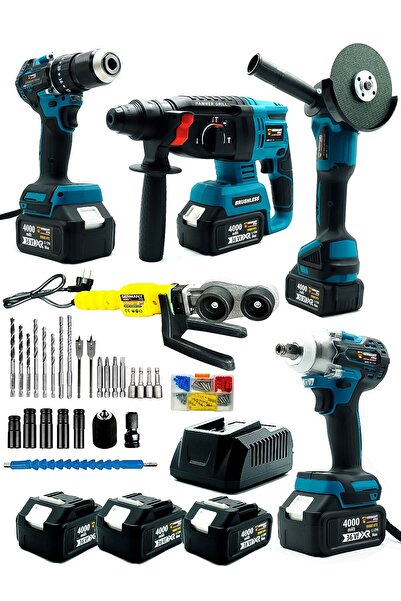 Germany Style 5'Li Usta Seti Akülü Matkap-Vidalama-Kırıcı Delici-Taşlama-Somun Sökme -Boru Kaynak Ma