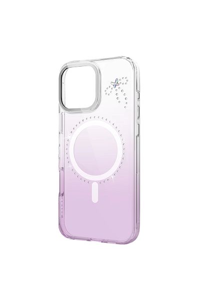 Levelo جراب Butterfly Magsafe لهاتف iPhone 16 Pro Max - شفاف/أرجواني