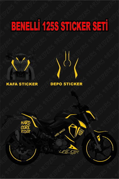 TRİDERS Benelli 125s Sticker  Seti REFLEKTÖRLÜ SARI