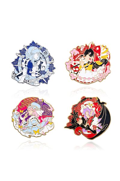 Choice مجموعة أنيمي لطيف Touhou مشروع المينا دبابيس بروش Hakurei Reimu Izayoi Sakuya Saigyouji Yuyuko الشكل