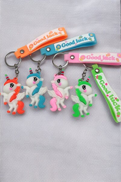 Lynare Breloc și ornament pentru geantă din silicon 3d Unicorn Seria de culor...