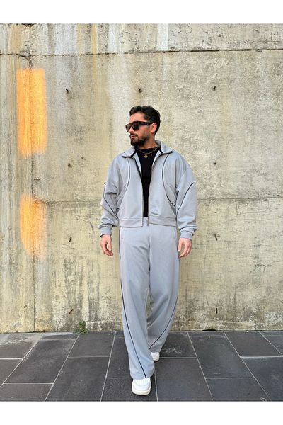 MİS MODA Men's Striped Tracksuit Set