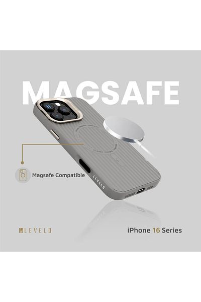 Levelo Livia Tpu Silicone Case For iPhone 16 Pro - Gray
