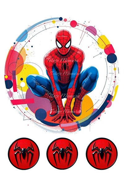 telaşe memuru صورة كعكة سبايدرمان - صورة كعكة صالحة للأكل - تزيين كعكة ورقية ...