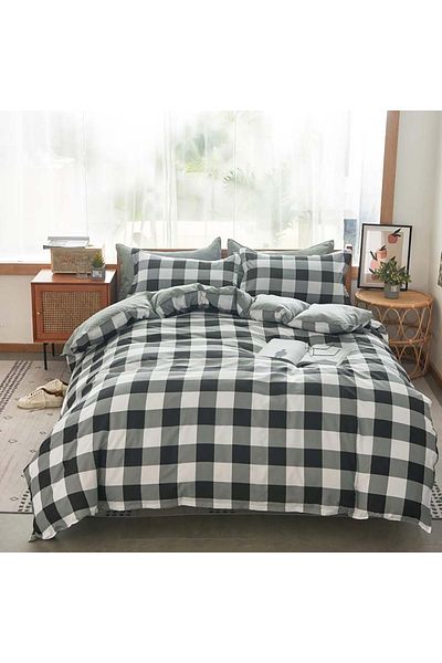 sharpdo 4 Pieces Bed Sheet Set,with 1 Comforter/Quilt Cover, 1 Flat Sheet and 2 Pillowcases Single