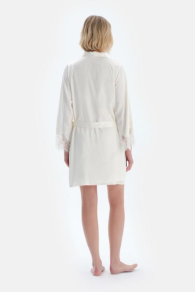 Dagi Rochie de mireasa din satin cu detaliu din dantela alb