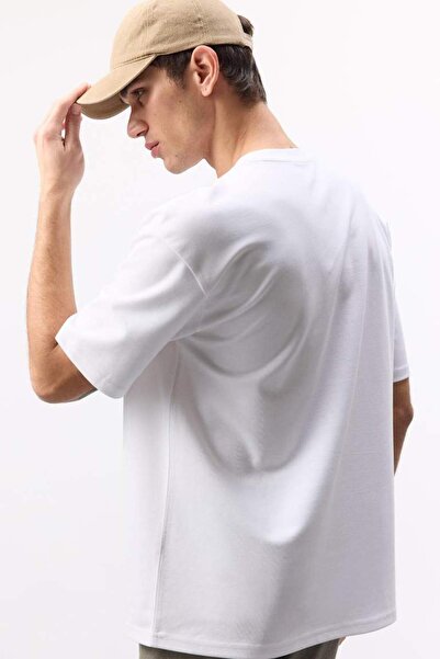 DeFacto Oversize Wide Fit Crew Neck Short Sleeve Basic Plain Heavy Fabric T-Shirt X3926Az25Sp