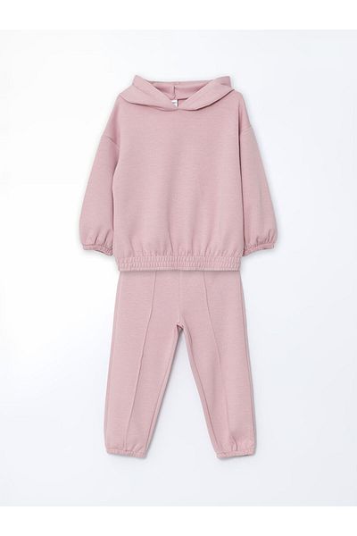 LC Waikiki Lcw Hooded Girl's Sweatshirt and Sweatpants Bottom 2-Pack