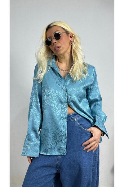 NUNU365COM Nunu By Croc Chic Saten Gömlek