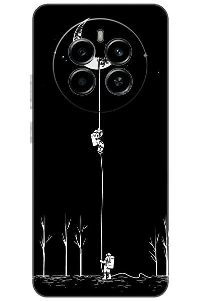 realme 12 4G (RMX3871) Uyumlu Kılıf Desen Baskılı Silikon Astronot Serisi STK...